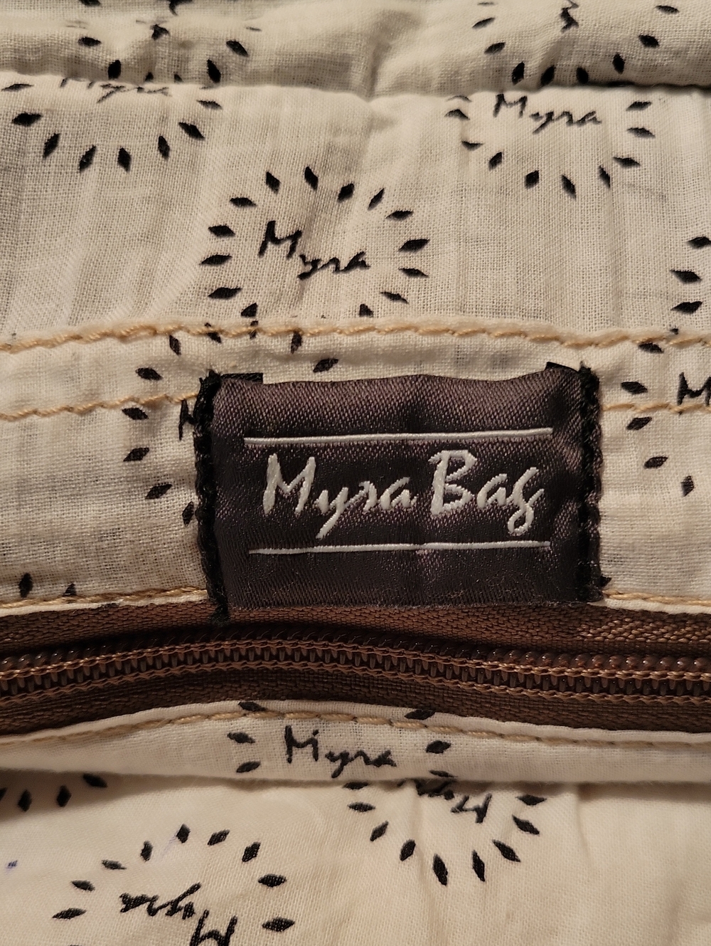 Myra Women’s Woven Tapestry Tote Bag in Multi-Color with Brown Handles - Picture 6 of 6